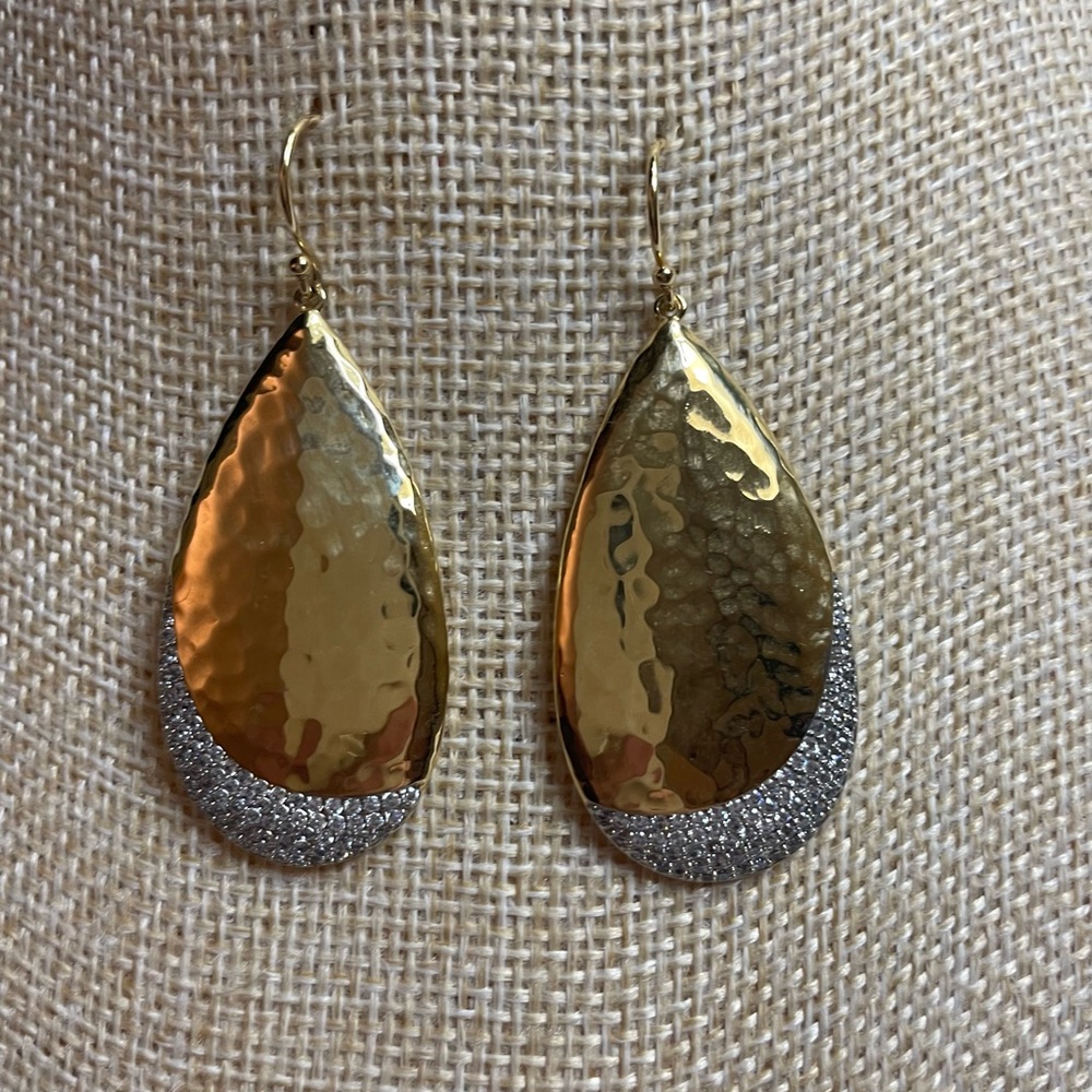 NWOT Adriana Orsini Gold Plated Drop Earrings With Rhinestones